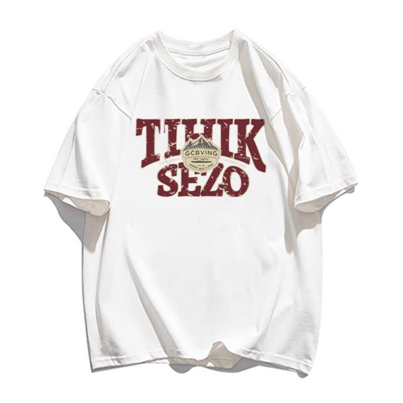

100% pure cotton white short-sleeved T-shirt women s summer trendy brand couple s clothing design sense niche half-sleeved t-shirt on clothes m (recommended 40-52.5kg ) белый