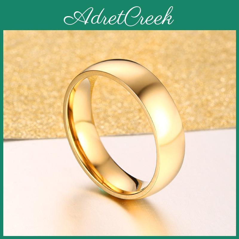 Wedding Gold Classic Color Band Engagement Ring 6mm Wide For Women Men Us Sizes 4 5 6 7 8 9 10 11 12 13 14 15