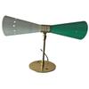 Green White Italian Modern Brass Diabolo Wall Light Stilnovo Sputnik Vanity Double Lamp