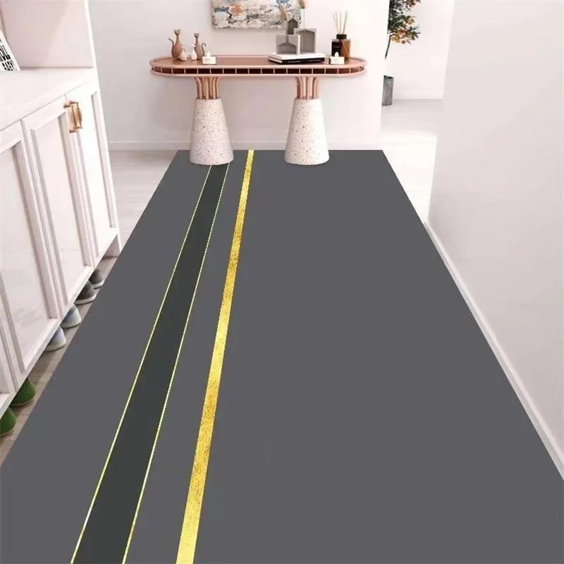 Nordic Modern Long Corridor Rug Anti-Slip Hallway Floor Mat for Living Room Hotel Aisle Runner Villa Home Decorative Carpet