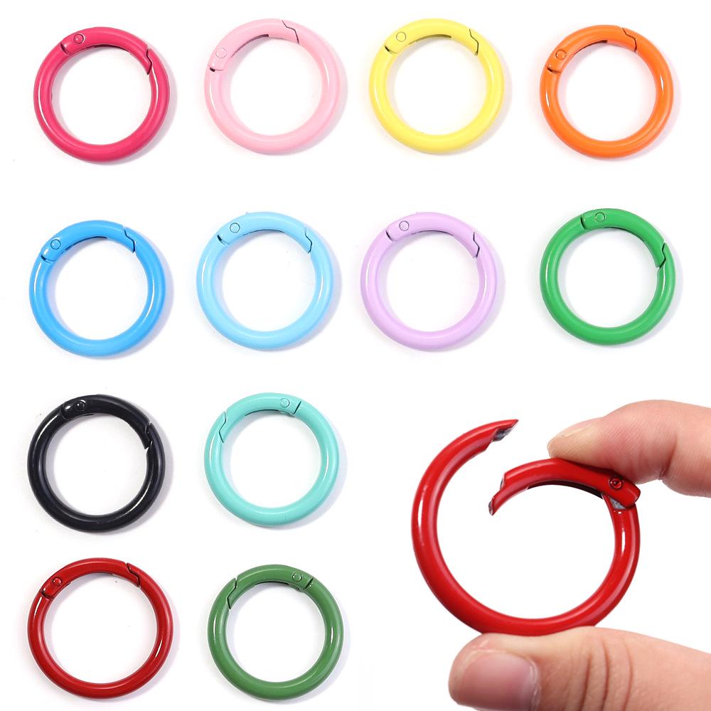 Colored Zinc Alloy Enamel O-Ring Keychain Bag Accessory