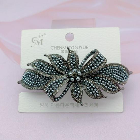 Fansi Women s High-End Plaid Spring Clip Hair Accessory K9