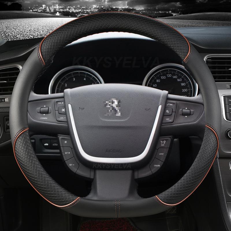 Für Peugeot 508 2011 2012-2017 2018 508 SW 2011-2018 Auto Lenkradbezug Mikrofaserleder D-Form Autozubehör