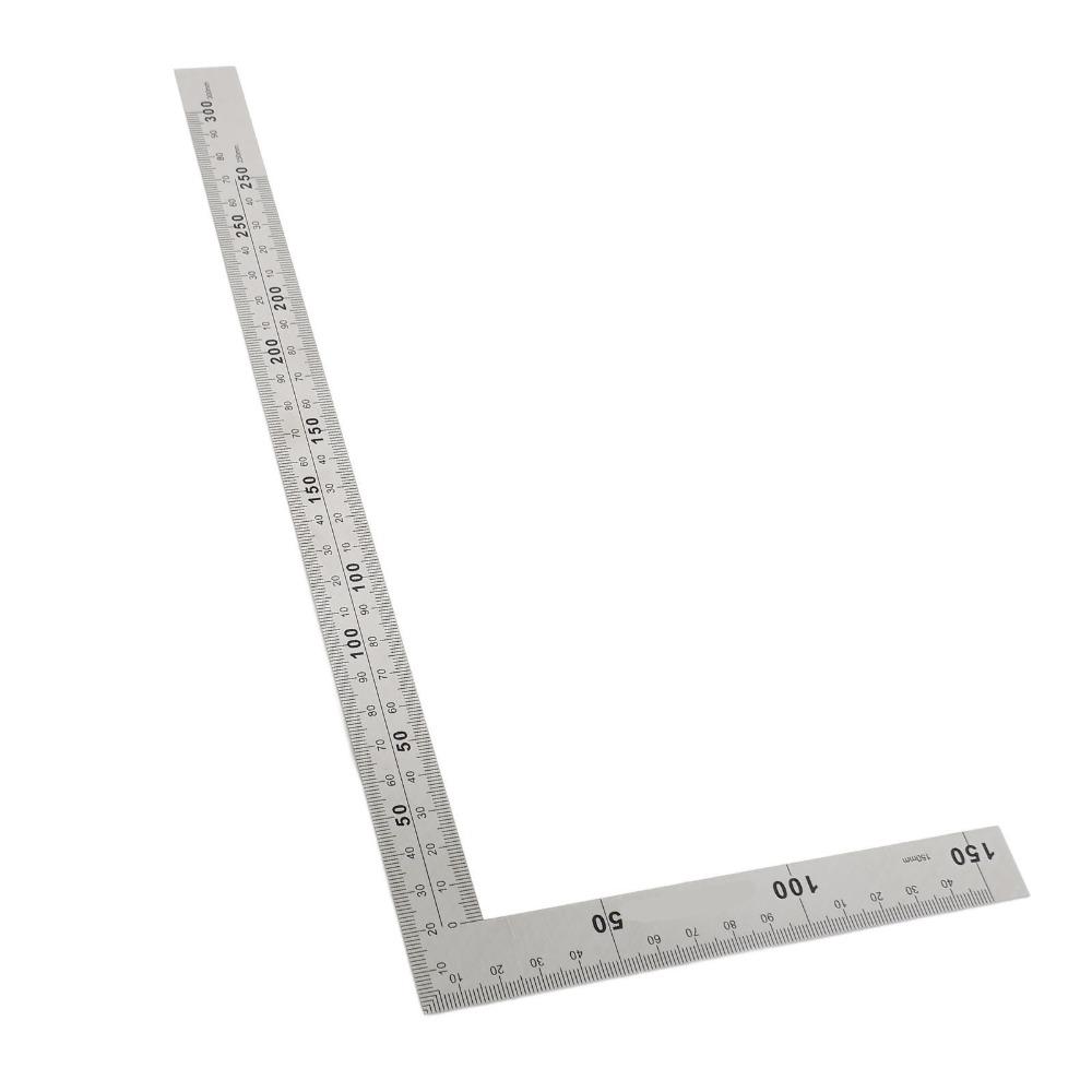 Edelstahl L-förmiges Winkelmaß 90 Grad 300 mm * 150 mm Zimmermannswinkel L-Form Doppelskala / Doppelwinkel Seite