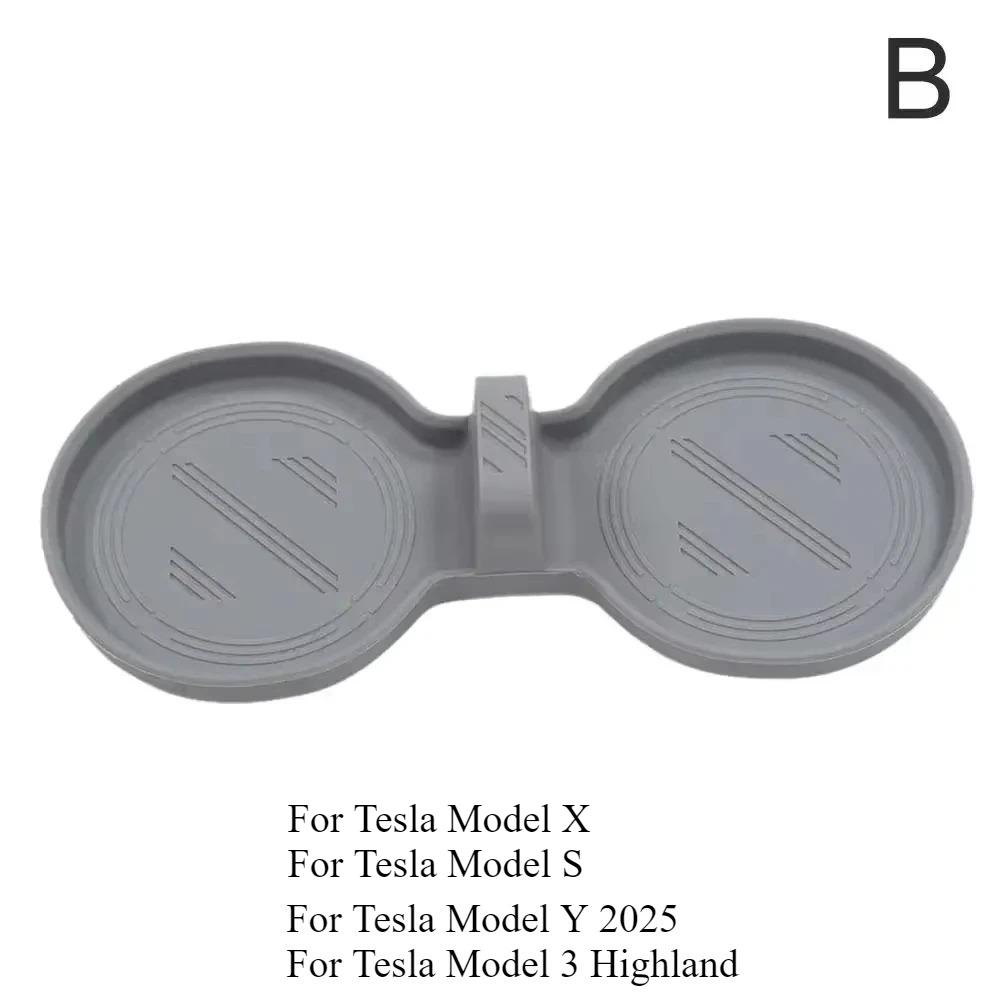 For Tesla Model Y Juniper Model 3 Highland Central Control Storage Pad Silicone Water Cup Mat Armrest Box Lower Pads Accessories
