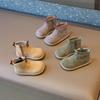 Autumn Winter Children's Plush Martin Boots Girls Versatile Retro Cotton Shoes Boys Solid Color Warm Velvet Cotton Boots