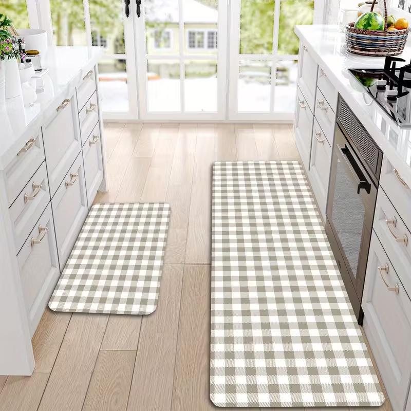 Nordic Style Diatomaceous Earth Floor Mat Set: Dirt-Resistant, Easy to Clean, Two-Piece Long Strip for Kitchen and Entrance.