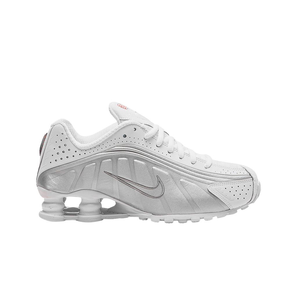 (w) Nike Shox R4 White Metallic Silver