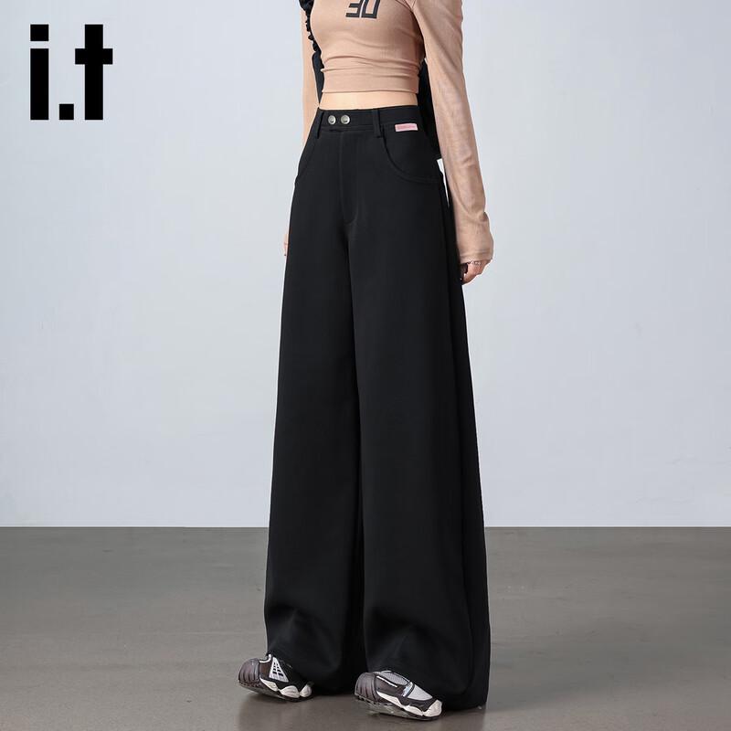 Izzueit Women's High-Waist Wide-Leg Trousers