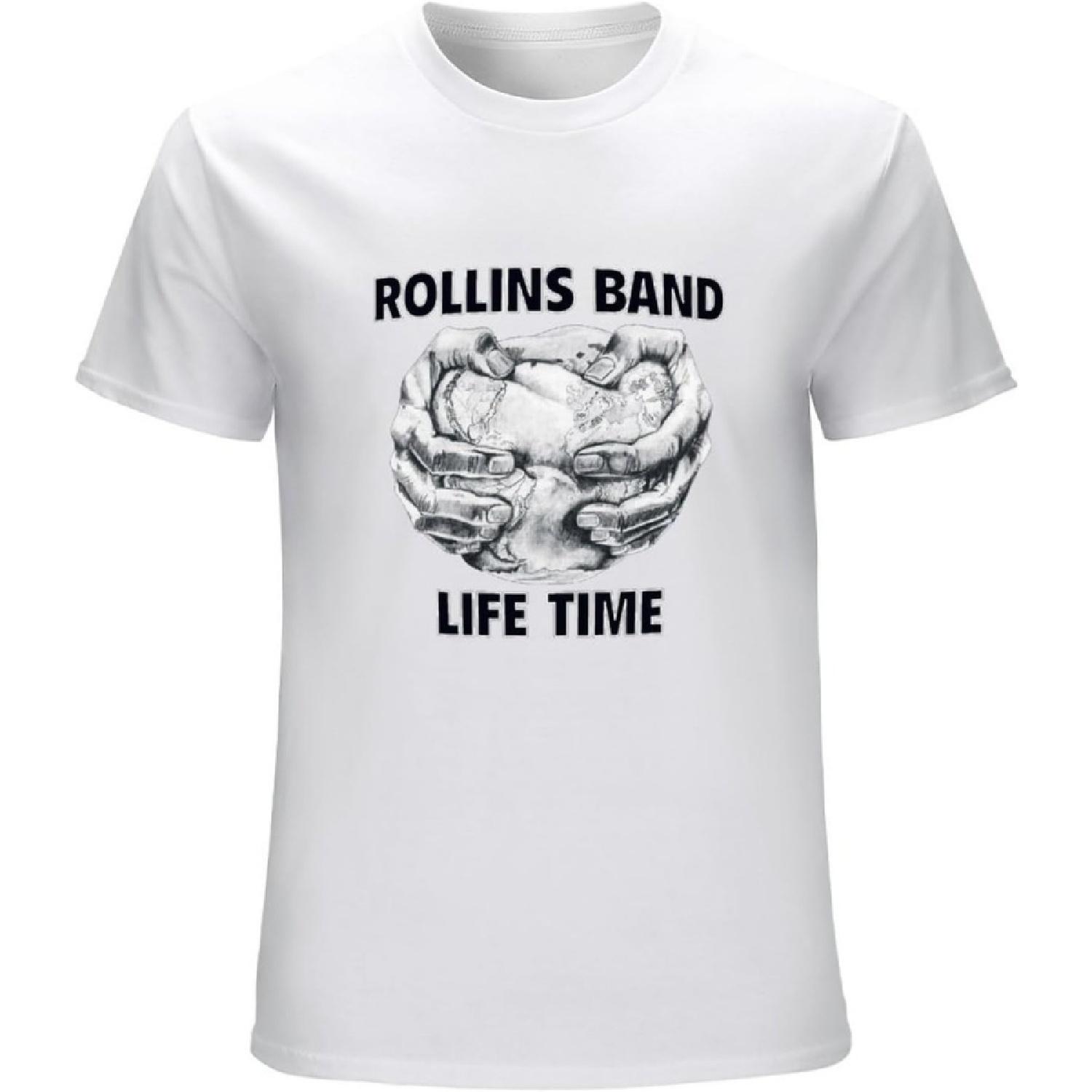 Футболка Rollins Band Life Time для черных мужчин Рок-футболка Футболка рок-группы Белая S