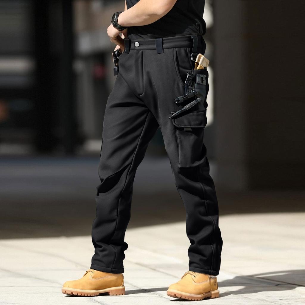 Herr Vattentäta Ripstop Cargobyxor - Fickor med dragkedja, Kraftiga För Utomhusvandring, Camping, Arbete