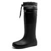 Water shoes extra high tube flat rain shoes men's closure plus fixed cotton lint long rain boots size waterproof glue shoes winter