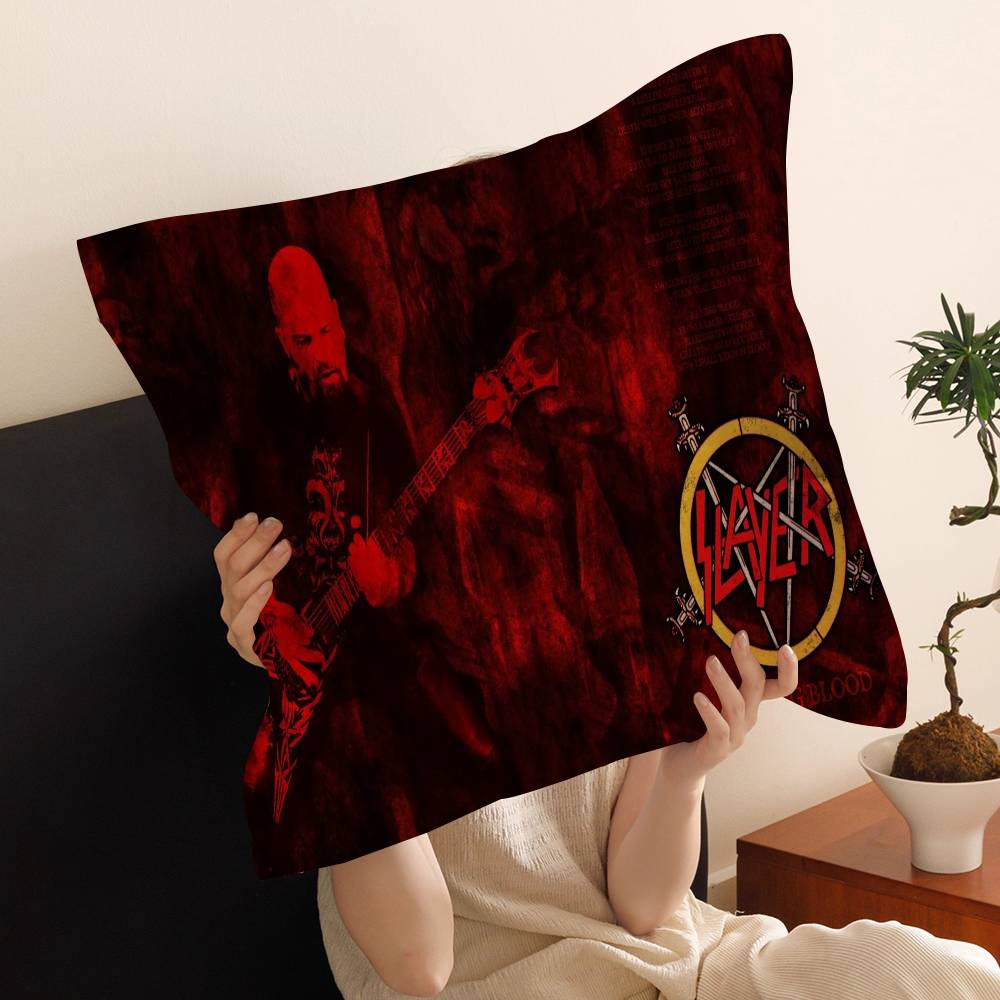 S-Slayer H-Heavy M-Metal Band Pillow Gifts Home Office Furnishings Bedroom Sofa Car Cushion Cover Case 45x45cm