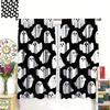 Halloween Ghost Curtains Spooky Cute Funny Cartoon Ghosts Icons Black White Curtain Bedroom Living Room With Rod Pocket Polyester Ideal For Sitting