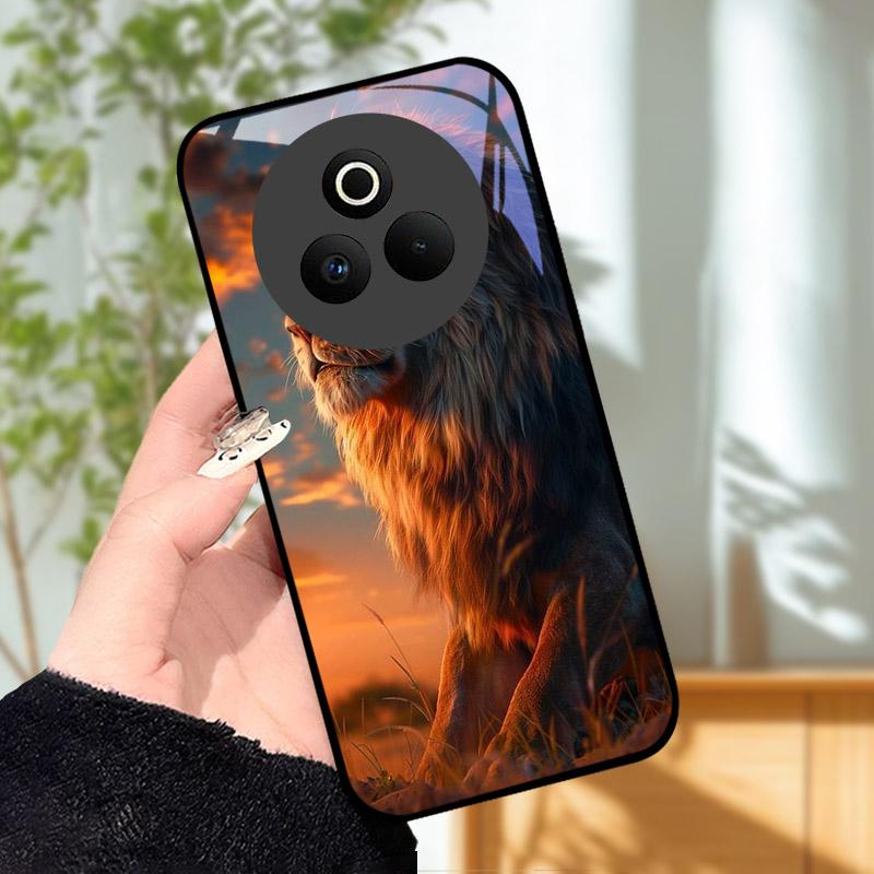 Tempered Glass Phone Case For OPPO Realme P3 Pro 5G Funda Shockproof Hard PC Shell Back Cover For Realme P3Pro RMX5032 Coque