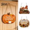 Wooden Pumpkin Wall Decor Fall Thanksgiving Sign Door Hanger 2D Sunflower Gnome Festival Party Supplies Plaque Rustic Farmhouse Autumn Hanging