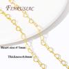1/2Meters 14K/18K Gold Plated Love Heart Chains For Jewelry Making,Bulk Chain For Needlework,DIY Necklace Bracelets Findings