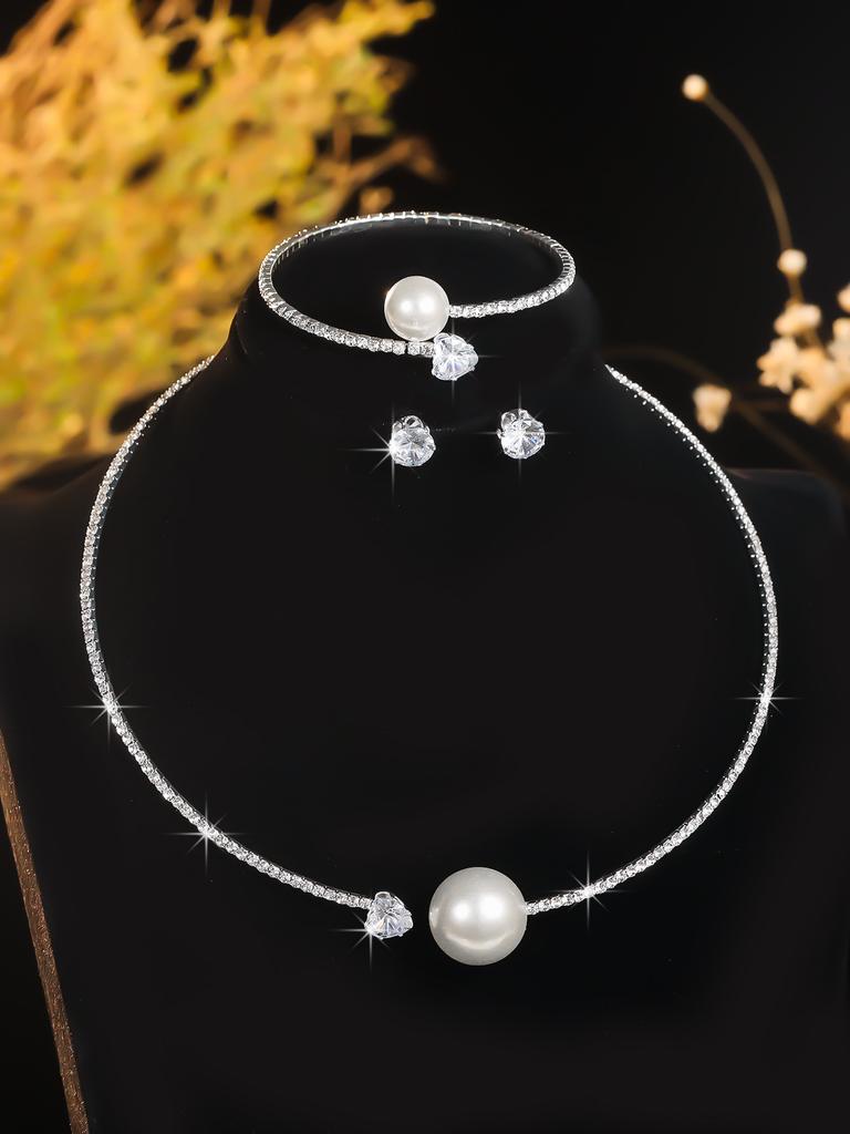 Alloy Necklace Set - Fashionable Banquet Jewelry Chain For Women - Bridal Wedding Jewelry Set