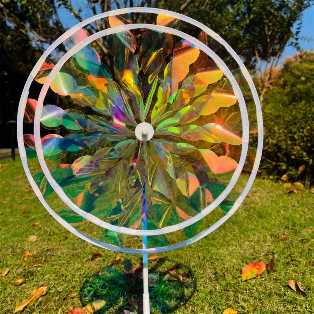 Diameter 27~38cm Rotating Sunflower Stake Standing Lawn Flower Pinwheel  Outdoor Party Picnic Decor
