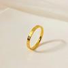 Golden Stainless Steel Heart Rings Women Thin Finger Ring Wedding Band Engagement Jewelry Girlfriend Gift