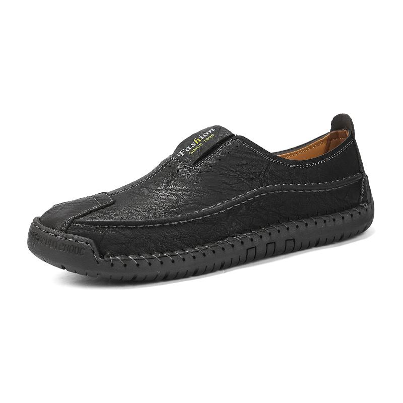 Handmade Genuine Leather Men's Casual Shoes Comfortable Moccasins Men Business Flats Shoes Driving Shoes