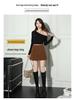 Autumn 2025 High-Waisted Woolen Half-Skirt for Women - Slimming, Hip-Hugging Design with Anti-Exposure Lining
