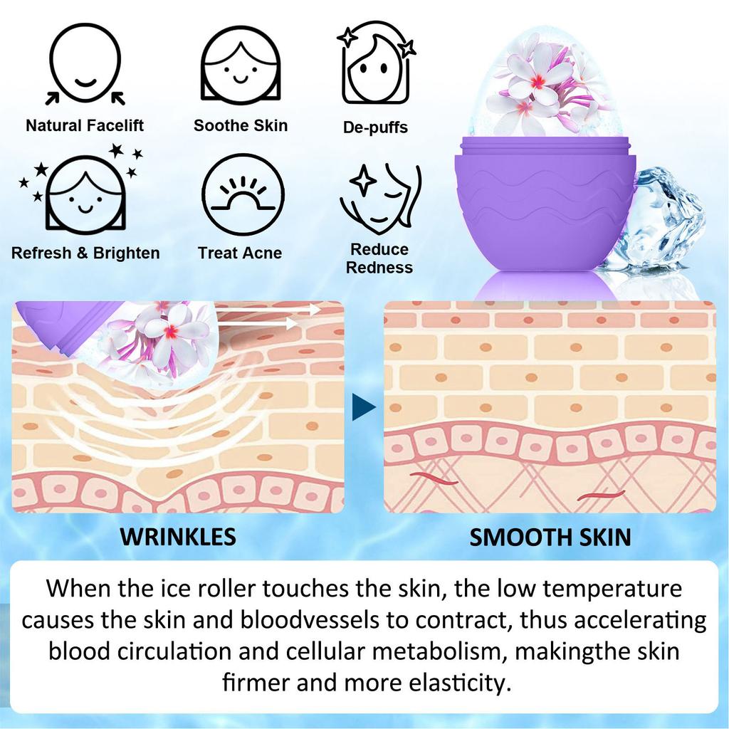 Beauty Ice Facial Roller Mold Silicone Egg Shaped Eye Puffiness Relief Massage   for Women