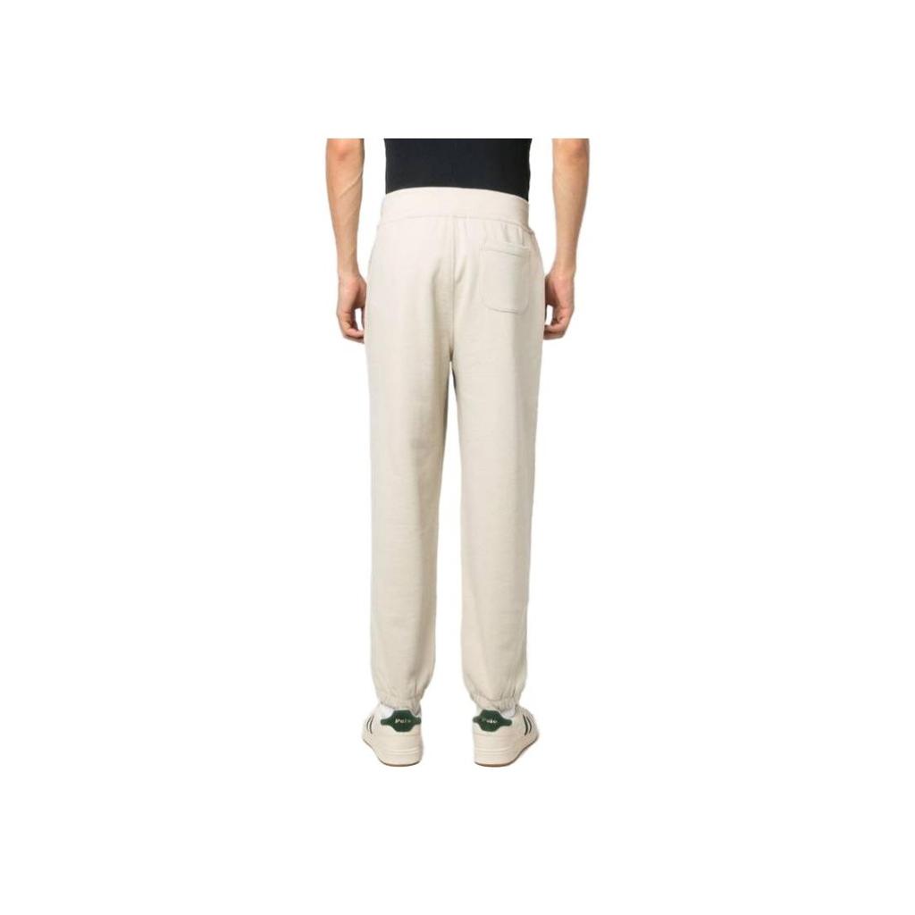 Polo Ralph Lauren FW23 Solid Color Drawstring Knit Sweatpants Men Bottoms Gray White 710917906-001