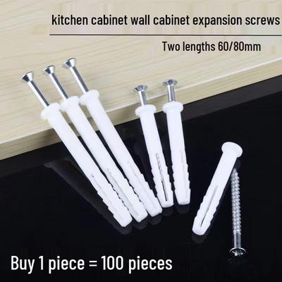 Kitchen Cabinet Wall Mount M8 Expansion Screw Set with Rubber Plug