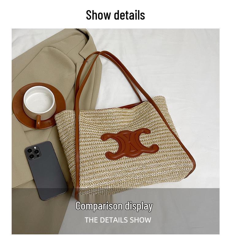 Women's Large-Capacity Straw Tote Bag - 2024 Summer Beach Style