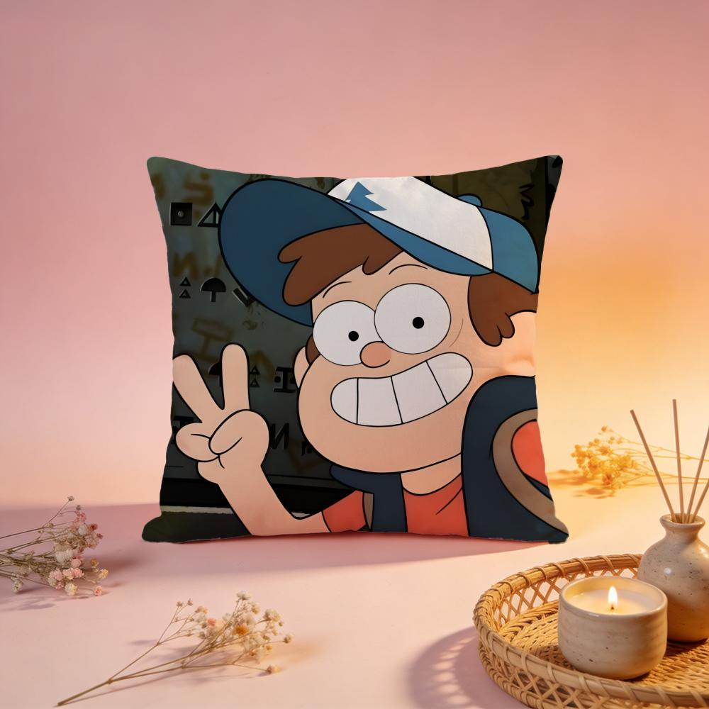 Trendy GGravity Fallsing Cushion Cover Comfortable Durable Pillow Cover MultiScene for Home Office Car Sofa