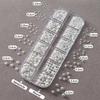 New-12Grids 3D Mixed White Pearls Nail Charms 0.15-0.5mm Pearl Beads Nail Art Rhinestones DIY Manicure Accessories