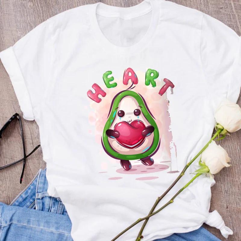 Women Graphic Avocado Cat Printing Cartoon Fruit Clothes Floral Lady Clothing Female Tees Print Tops T Shirt Womens T-Shirt