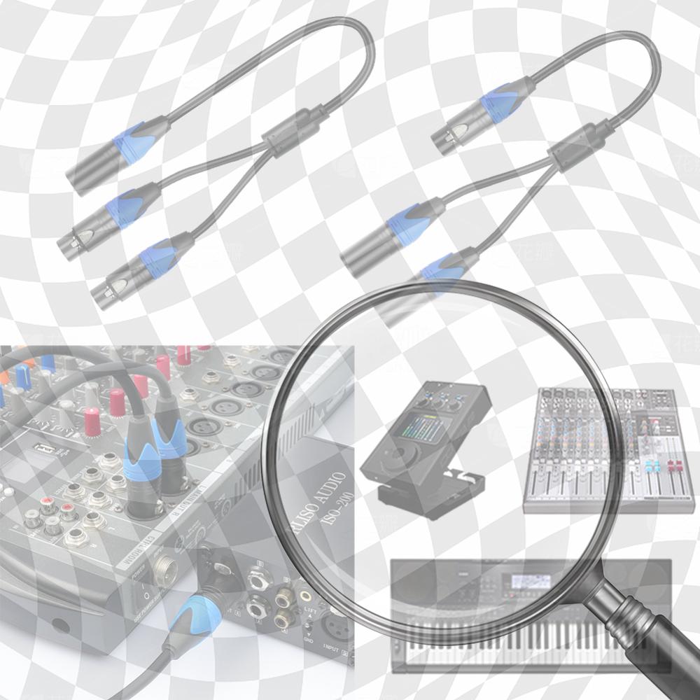 50cm 1 XLR Male To 2 XLR Female XLR Y Splitter Cable Female To 2 Male XLR Y Cable Audio Micphone Cable Adapter for Mixer