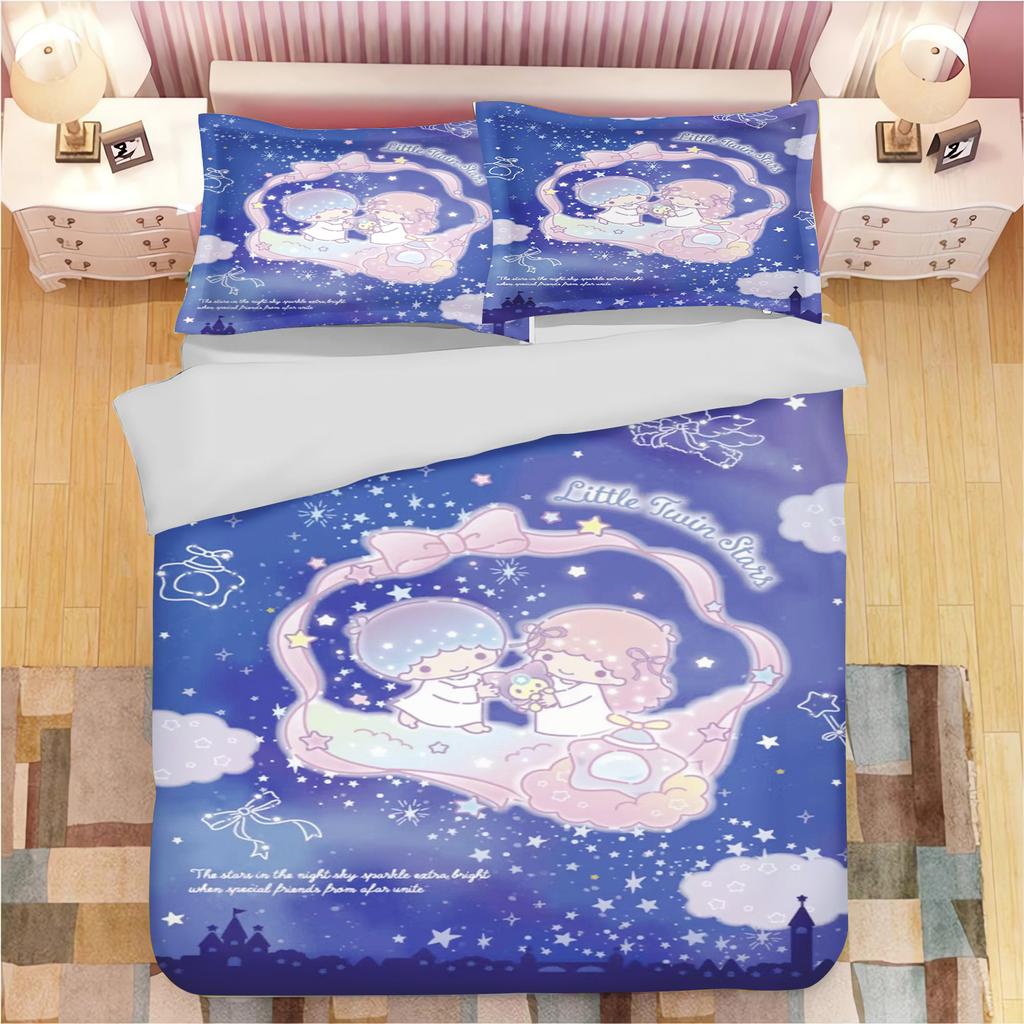 Children'S Duvet Cover MINISO-LITTLE TWIN STARS Bedding Set King Size Twin Covers Children Printed 100% Polyester
