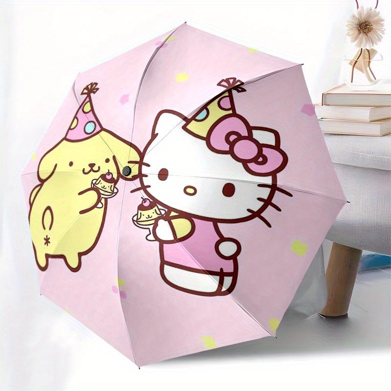 1pc Hello Kitty Birthday Celebration Umbrella with Plastic Handle,Suitable for All Seasons Home Travel Outdoor UmbrellaSanlio564