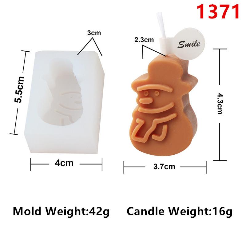 3D Christmas Silicone Xmas Bell Snowmen Gingerbread House Candle Mold DIY Cookie Gingerbread Candle Candy Fondant Baking Mold