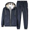 Men's Plus Size Silver Fox Fleece Hoodie & Lambswool Sweatpants Winter Set