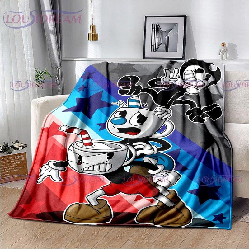 Kreslený roztomilý šálek s potiskem přikrývka pohovka přikrývka cestovní povlečení přikrývka flanelová přikrývka přehoz přes postel lehké cestovní