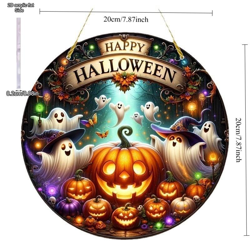 2D Flat Acrylic Pumpkin Ghost Decoration, Indoor and Outdoor Decoration - No Battery/electricity Required, Free Day Decoration, Shop Decoration, D