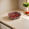 Rectangle Silicone Fryer Liner with Dual Handles Dishwasher Safe Non Stick Food Grade Heat Resistant Reusable Oven Baking Tray Basket Bowl