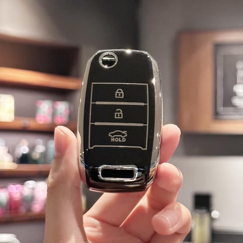 Car Key Fob Case Cover with PU Leather Keychain for  KIA RIO 3 K2 K3 K4 K5 Sportege Picanto Optima Soul Ceed Sorento Forte Sting