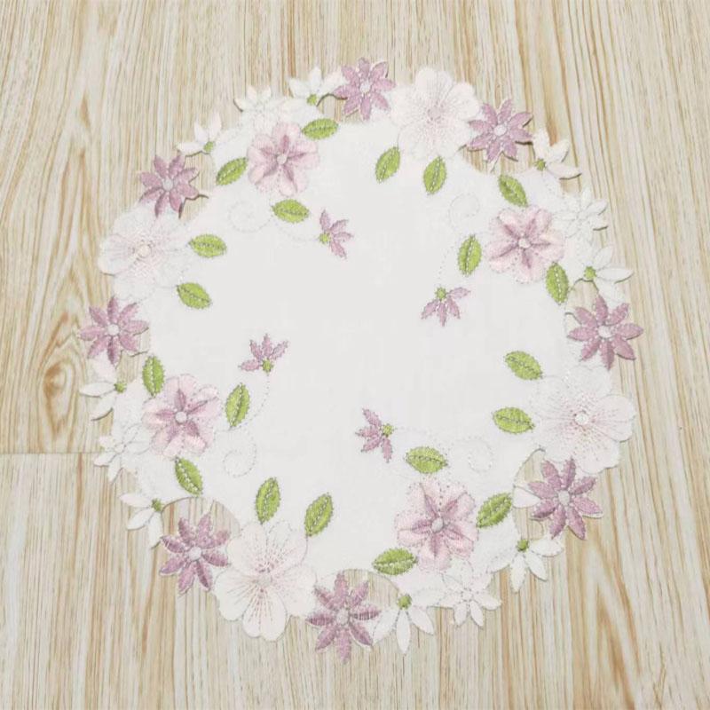 Table Decoration and Accessories Flower Embroidery Table Place Mat Cloth Coaster Wedding Christmas Party Dining Placemat Kitchen