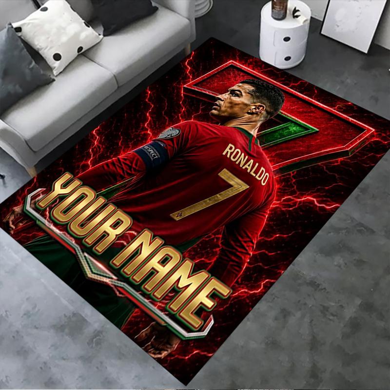 Custom Name Cristiano Ronaldo Carpet Rug for Living Room Bedroom Home Sofa Decoration,Kids play Non-slip Floor Mat