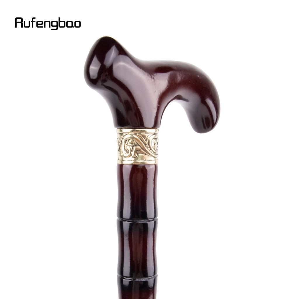 Brown Wooden Single Joint Fashion Walking Stick Decorative Cospaly Cane Halloween Mace Crutch  Wand Crosier 92cm