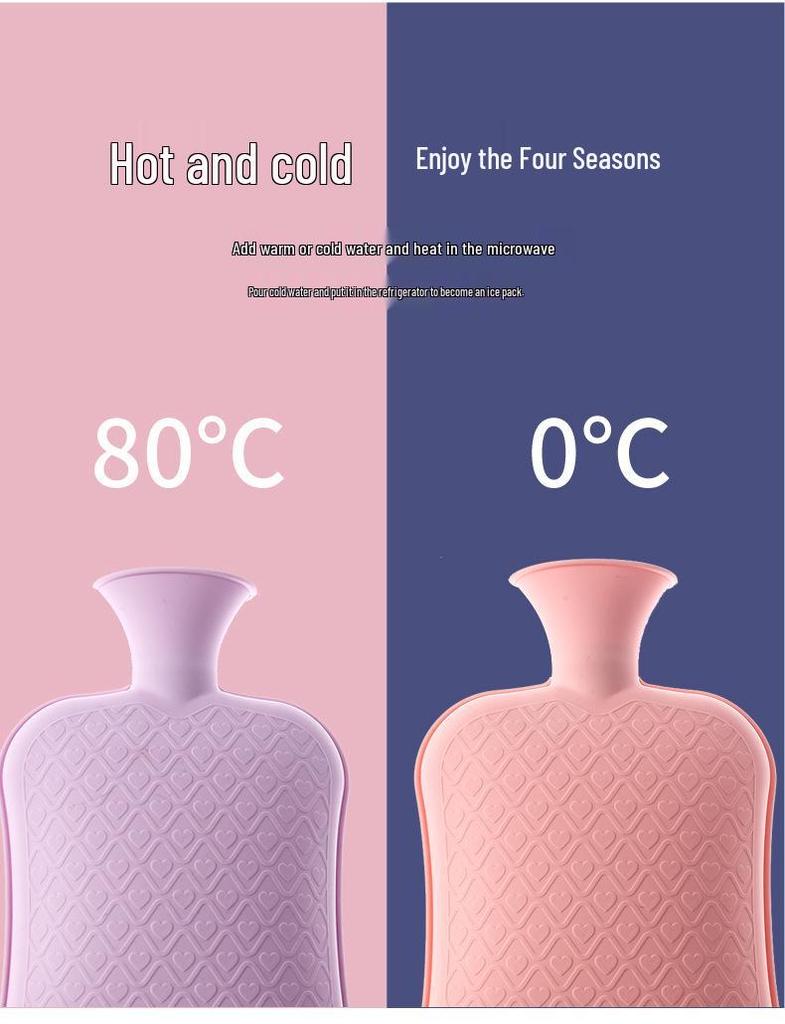 Silicone Hot Water Bottle - Macaron Colors, Large Capacity, Pour-In Design