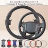 Custom Anti-Slip Car Steering Wheel Cover For Land Rover Discovery 3 4 Freelander 2 Range Rover Sport Edition Microfiber Leather