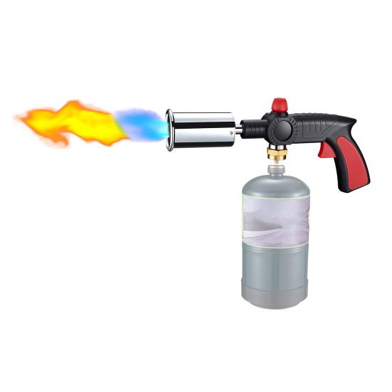 

Портативная газовая горелка Легкая регулируемое пламя Пропановая горелка Поджигатель костра Кемпинг на открытом воздухе Пеший туризм Приготовление пищи Барбекю Уголь Пропановая горелка