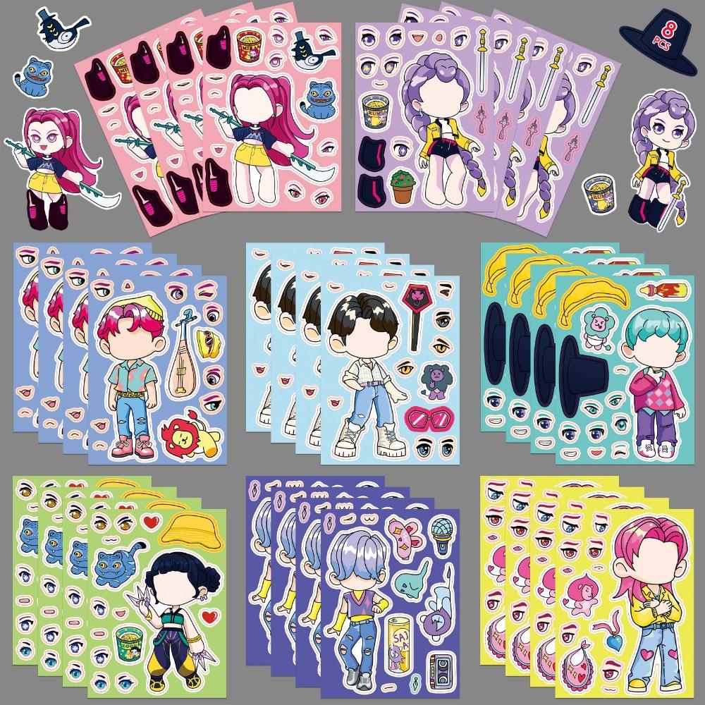 Discover Intime Unisex Kids 8/18/78Pcs Anime Kpop Demon Hunters Sticker Toy Derpys Tiger Rumi Mira Zoey Sussy Scrapbooking Phone Water Resistant Decal Stickers