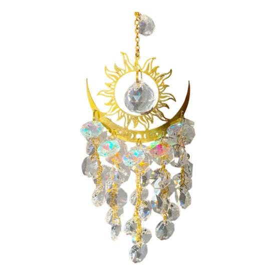 Boho Sun Moon Garden Suncatchers Decoration for Crystal Suncatcher Hanging Sun Crystal Window 32cm 4